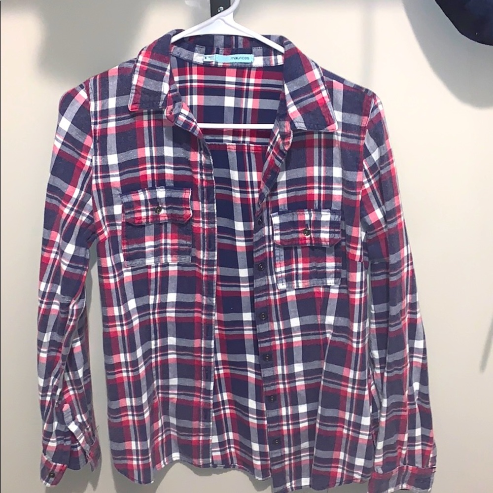 Plaid button down shirt